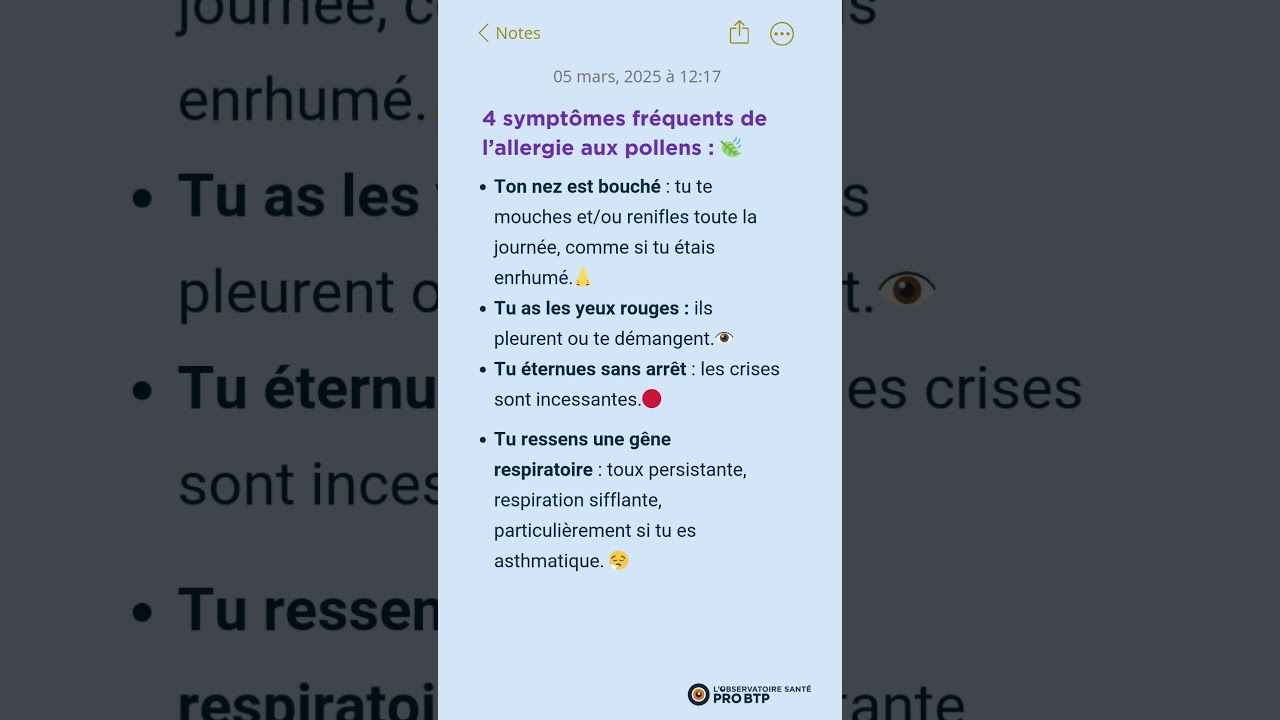 Allergie aux pollens : quels sont les symptômes ?