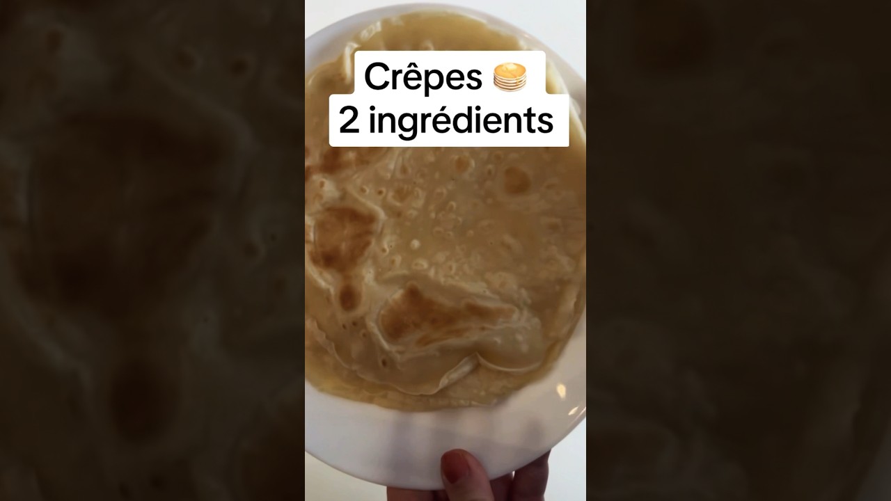 Crêpes 2 ingrédients 🥞 recette facile 1 verre de farine et 1 verre et demi d’eau 😋 Chandeleur