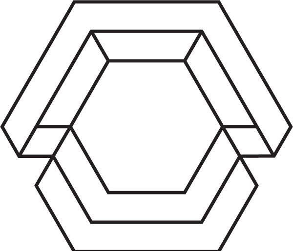 Hexagon layers geometric design